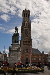 Brugge Markt Statue and Belfort